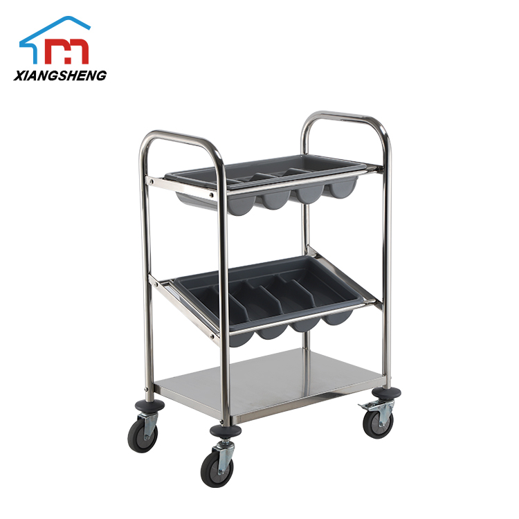 Stainless Steel cultery collecting cart