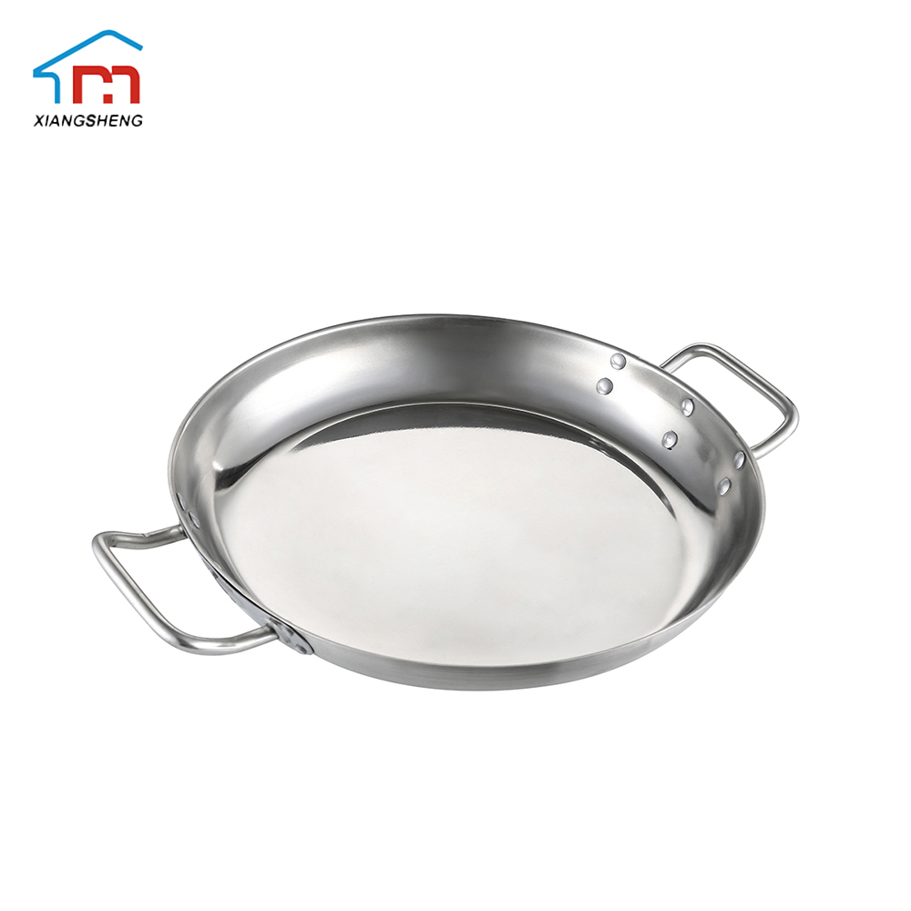 Stainless Steel Paella Pan With Triple Bottom