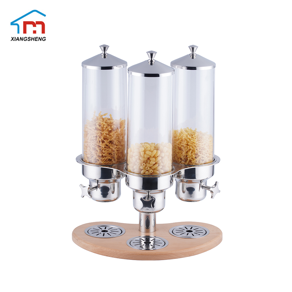 Stainless steel Beech Wood cereal dispenser